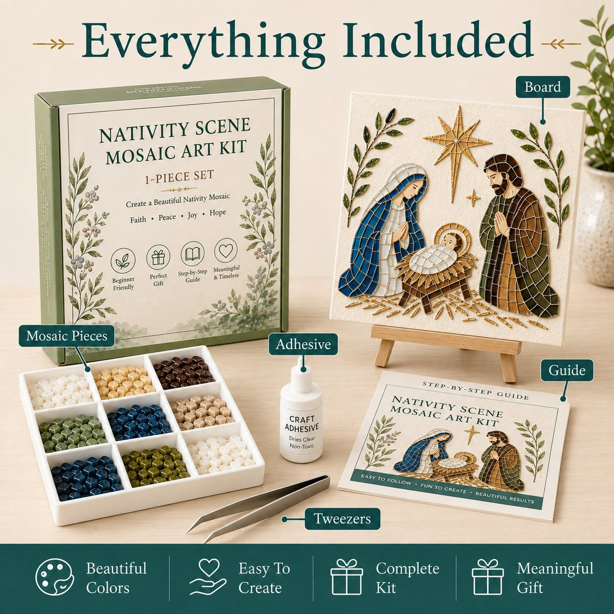LAST DAY 49% OFF - Nativity Sea Glass Art Kit – Beginner-Friendly