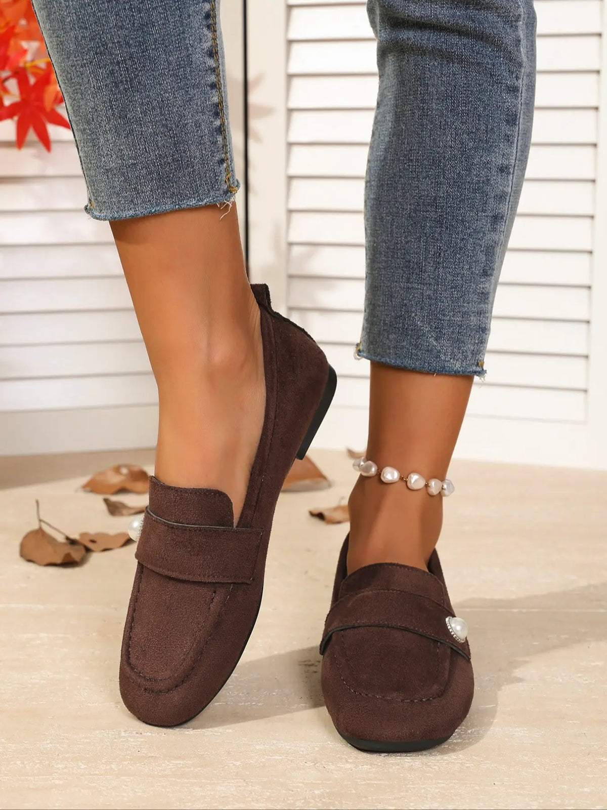 Women's Faux Leather Mary Jane Flats – Square Toe