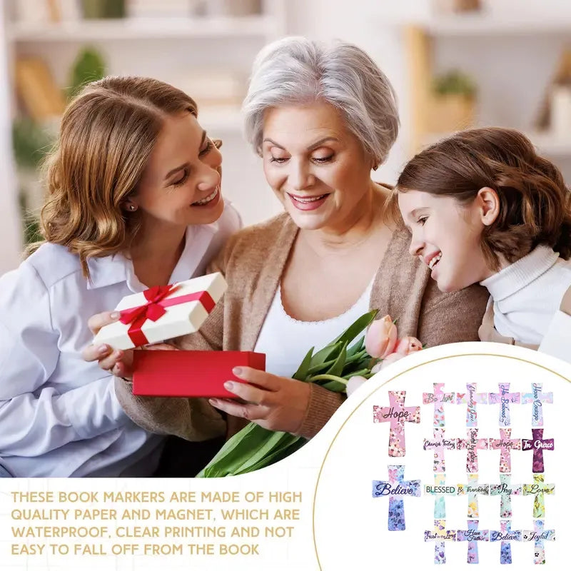 16 Pcs Magnetic Cross Bookmarks Gifts for Bible Study, Readers, Teachers, Students