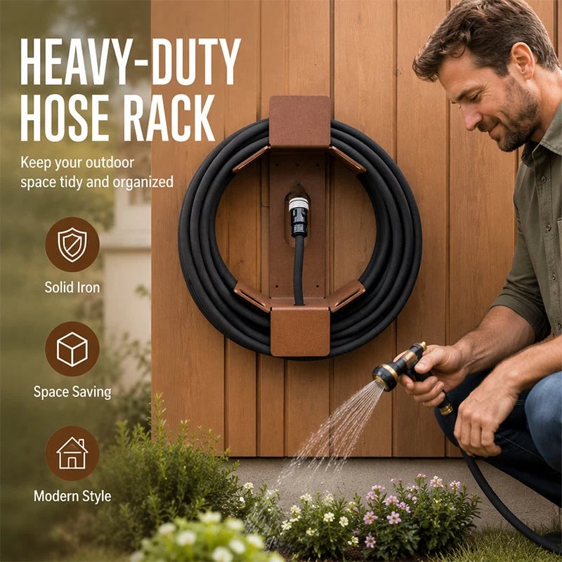 50% OFF !! Wall Mounted Iron Garden Hose Holder