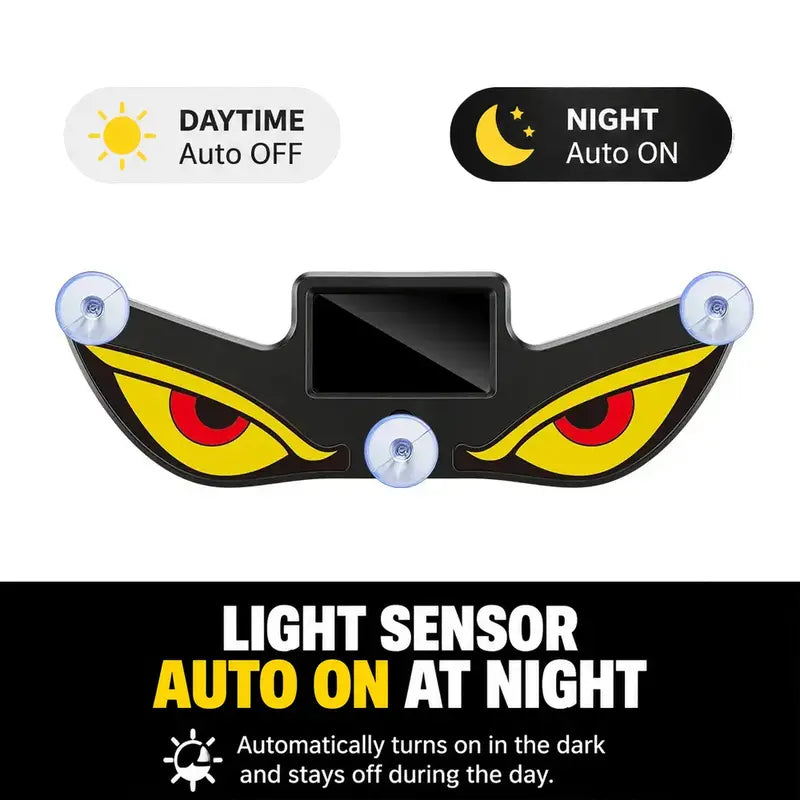 Dynamic LED Car Rear Window Display – Vampire Devil Eye Emoji Panel