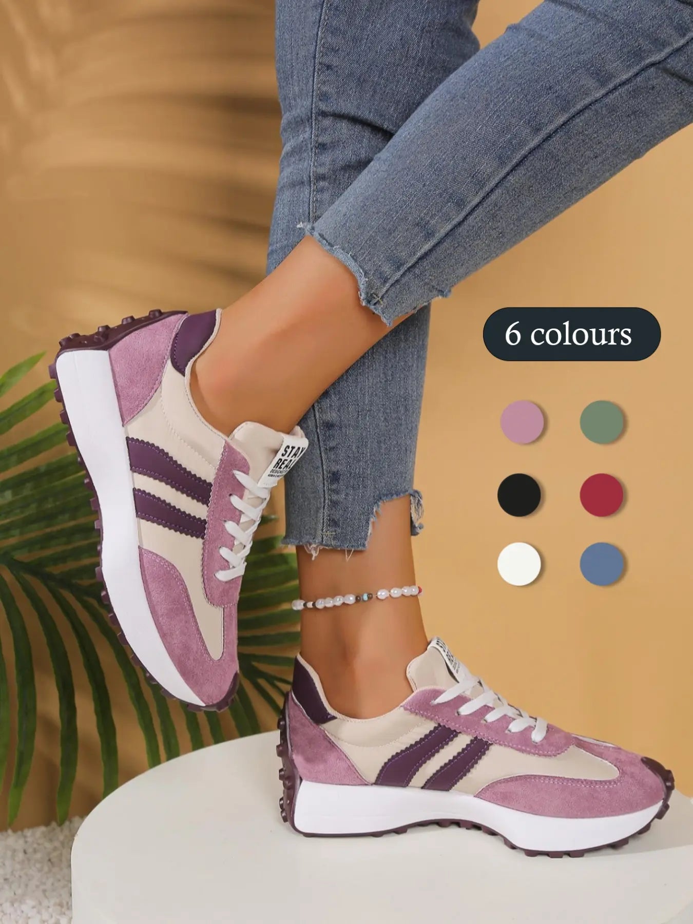 Women's Trainers – Round Toe, Platform, Lace-Up