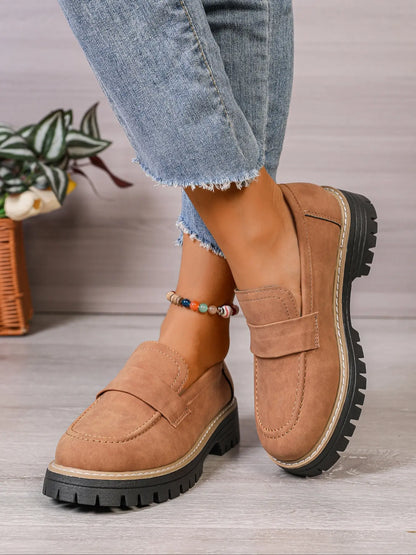 Women's Vintage Faux Leather Shoes – Wide Fit