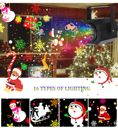 LED Christmas Projection Lamp – 16 Patterns of Pure Holiday Magic!