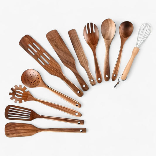 Davy | 11-piece heat-resistant wooden kitchen set - WoodChef