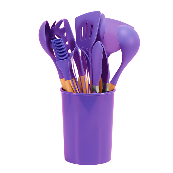 Davy | 12-Piece Silicone Kitchen Tool Set with Wooden Handles