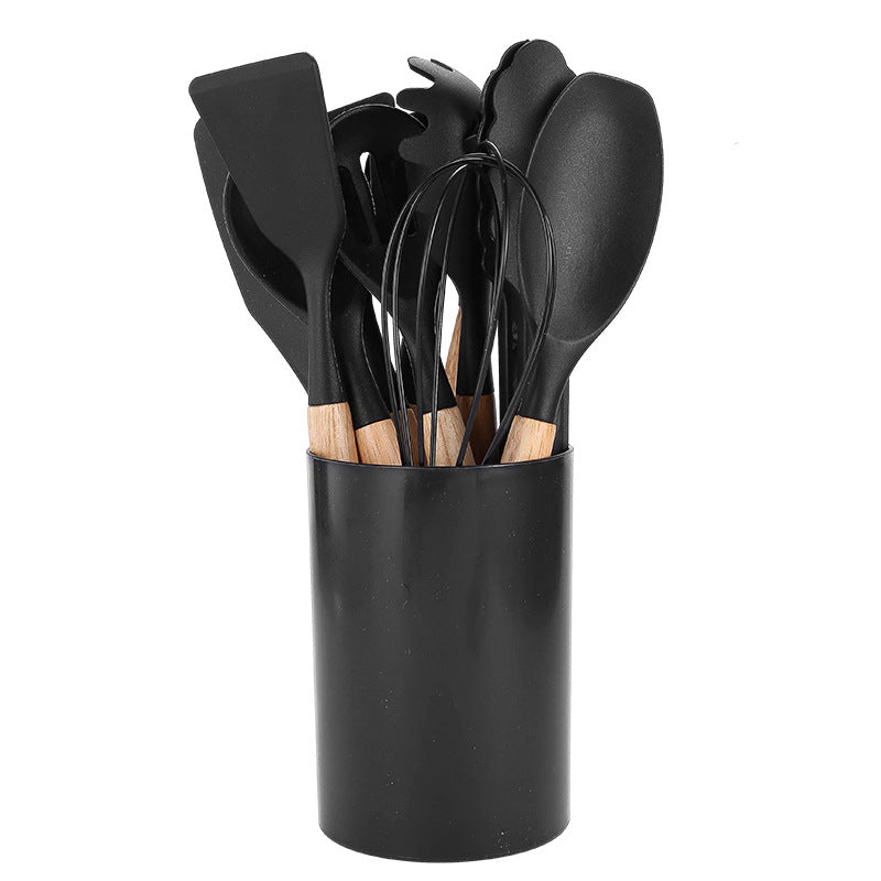 Davy | 12-Piece Silicone Kitchen Tool Set with Wooden Handles
