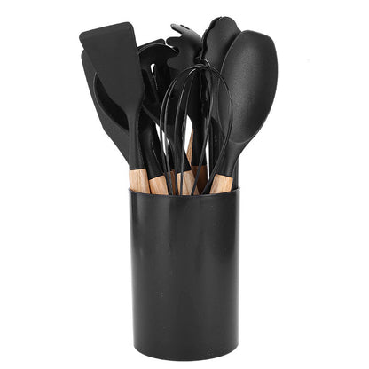 Davy | 12-Piece Silicone Kitchen Tool Set with Wooden Handles