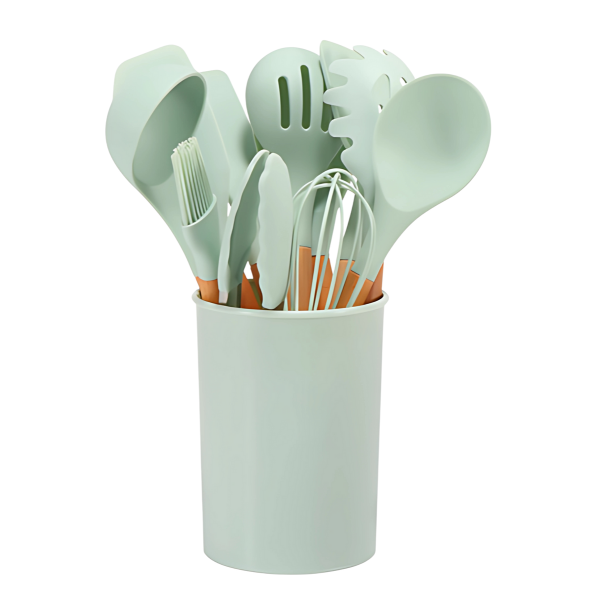 Davy | 12-Piece Silicone Kitchen Tool Set with Wooden Handles