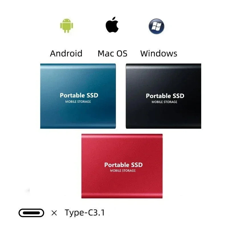 Davy | 128GB Portable SSD - Fast USB-C & USB 3.1 Gen 2