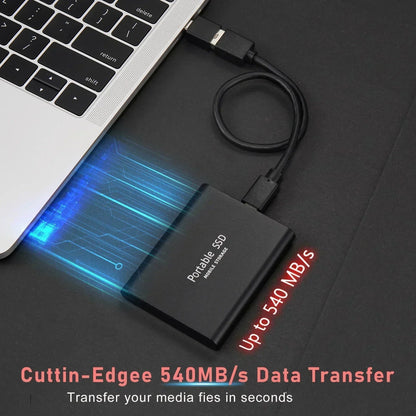 Davy | 128GB Portable SSD - Fast USB-C & USB 3.1 Gen 2