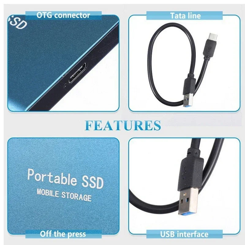 Davy | 128GB Portable SSD - Fast USB-C & USB 3.1 Gen 2