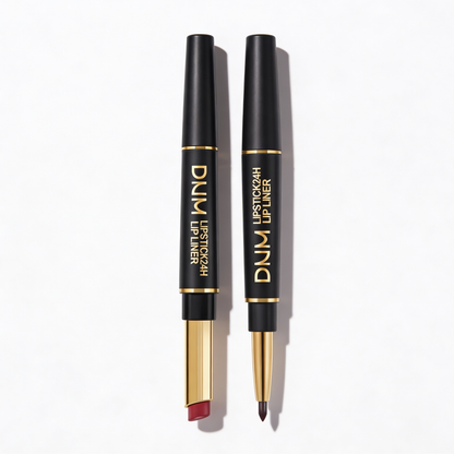 Davy | 2-in-1 Dual Lipstick & Liner | Matte Texture & Long-Lasting Finish | Highly Pigmented & Waterproof | 12 Color Variants for Precision Makeup
