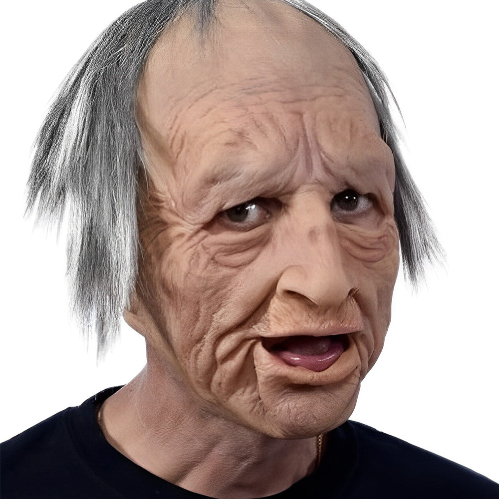 Davy | Realistic Old Man Mask Headwear Costume Accessory