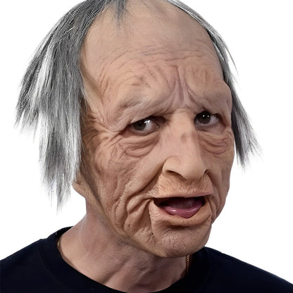 Davy | Realistic Old Man Mask Headwear Costume Accessory