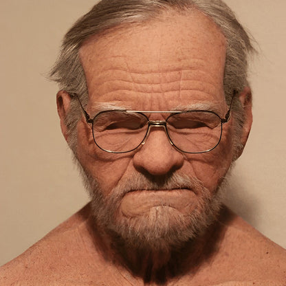 Davy | Realistic Old Man Mask Headwear Costume Accessory