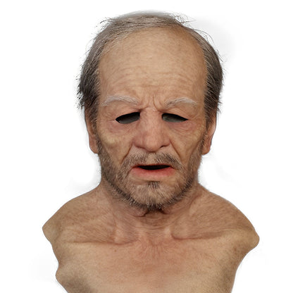 Davy | Realistic Old Man Mask Headwear Costume Accessory