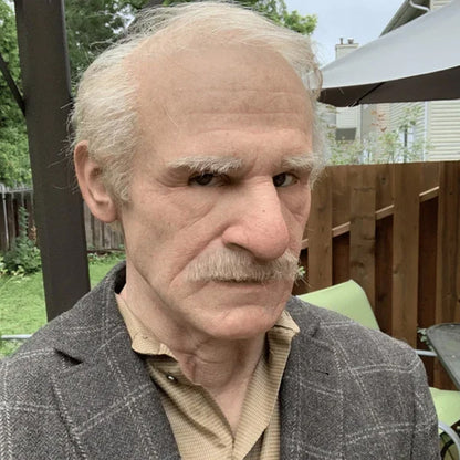Davy | Realistic Old Man Mask Headwear Costume Accessory