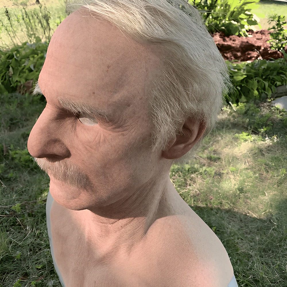 Davy | Realistic Old Man Mask Headwear Costume Accessory