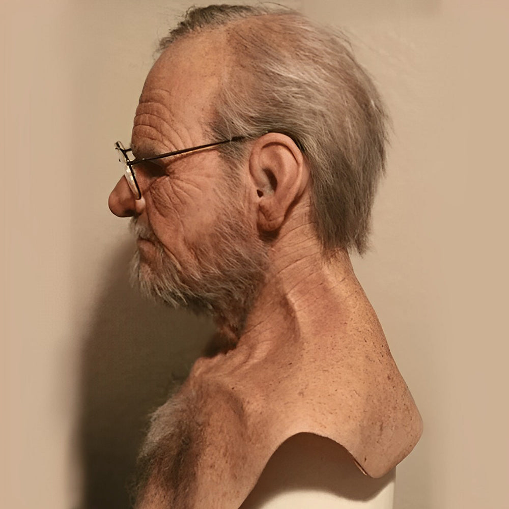 Davy | Realistic Old Man Mask Headwear Costume Accessory