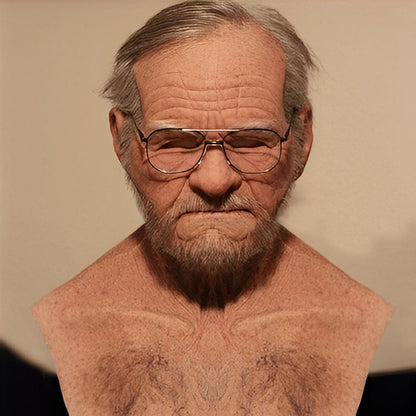 Davy | Realistic Old Man Mask Headwear Costume Accessory