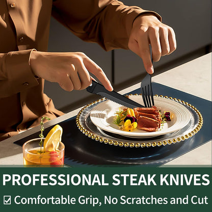 Davy | 24-Piece Cutlery Set | Stainless Steel | Black Design