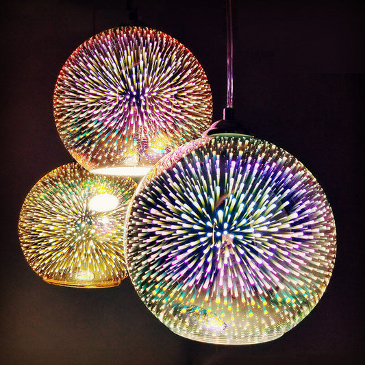 Davy | 3D Starburst Glass Pendant Light | Modern Multi-Color Shade