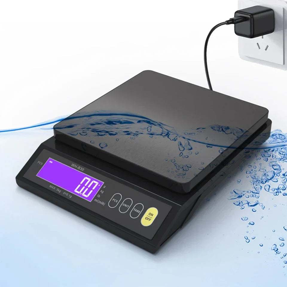 Davy | Stainless steel kitchen scale: 5kg/0.1g or 10kg/1g, waterproof
