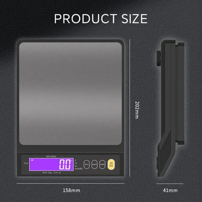 Davy | Stainless steel kitchen scale: 5kg/0.1g or 10kg/1g, waterproof