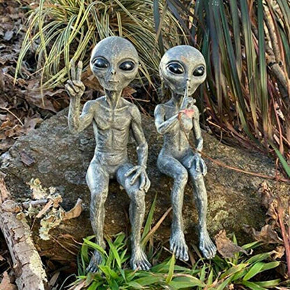 Davy | Resin Alien Figurine for Garden & Outdoor Decor