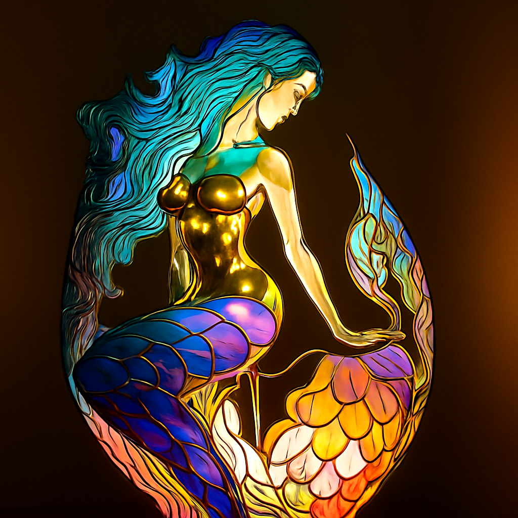 Davy | Animal Head Night Light - Stained Glass Style Accent Lamp