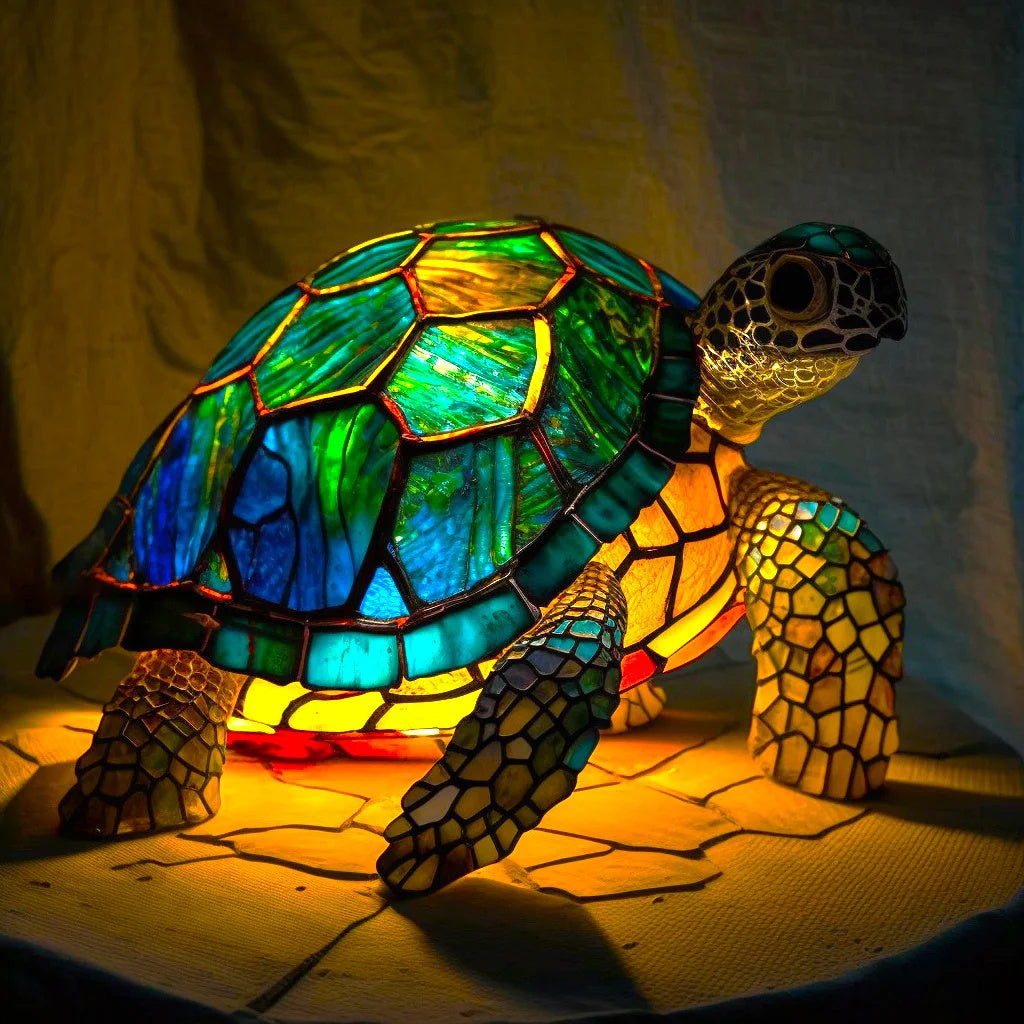 Davy | Animal Head Night Light - Stained Glass Style Accent Lamp
