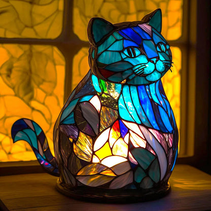 Davy | Animal Head Night Light - Stained Glass Style Accent Lamp