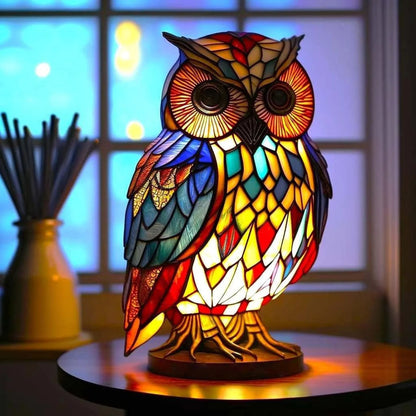 Davy | Animal Head Night Light - Stained Glass Style Accent Lamp