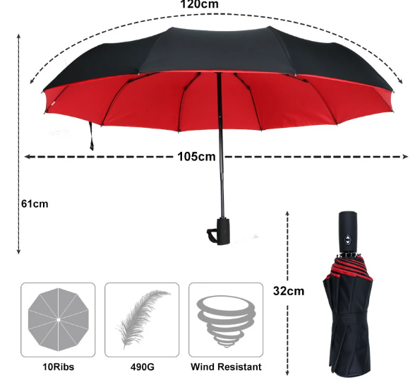 Davy | Automatic Storm Umbrella with Reverse Fold