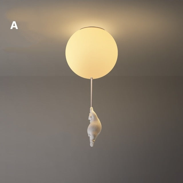 Davy | Playful Bear Balloon Flushmount Ceiling Light