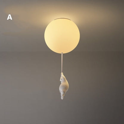 Davy | Playful Bear Balloon Flushmount Ceiling Light