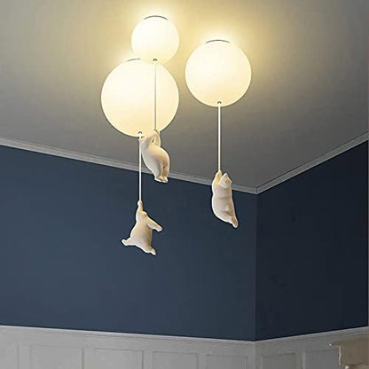 Davy | Playful Bear Balloon Flushmount Ceiling Light