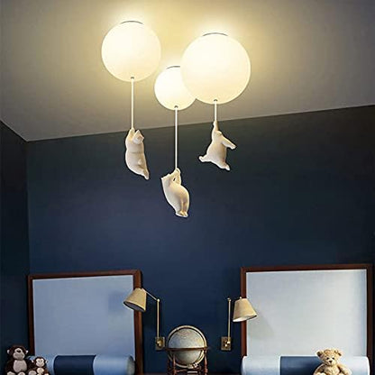 Davy | Playful Bear Balloon Flushmount Ceiling Light