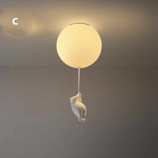Davy | Playful Bear Balloon Flushmount Ceiling Light