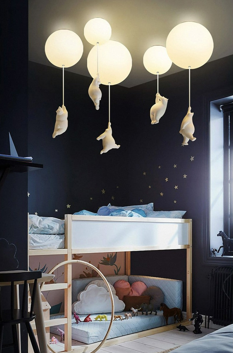 Davy | Playful Bear Balloon Flushmount Ceiling Light