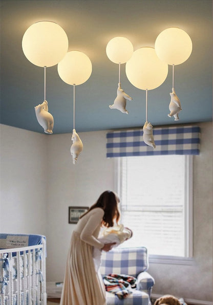 Davy | Playful Bear Balloon Flushmount Ceiling Light
