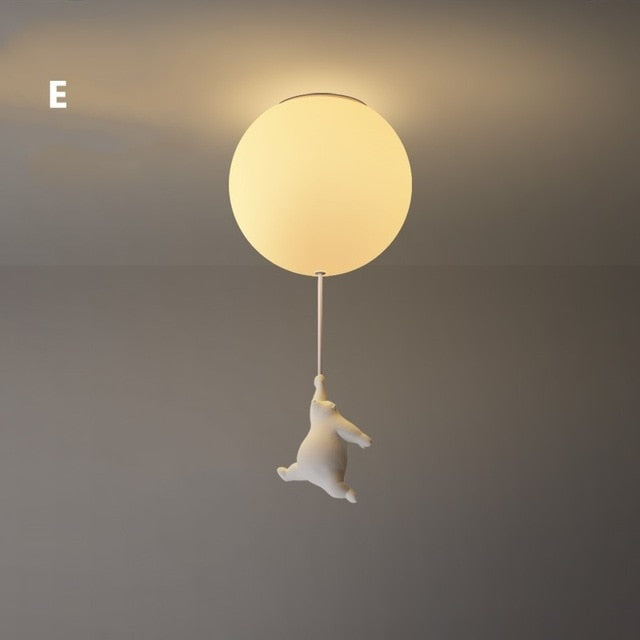 Davy | Playful Bear Balloon Flushmount Ceiling Light