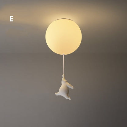 Davy | Playful Bear Balloon Flushmount Ceiling Light