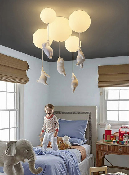 Davy | Playful Bear Balloon Flushmount Ceiling Light