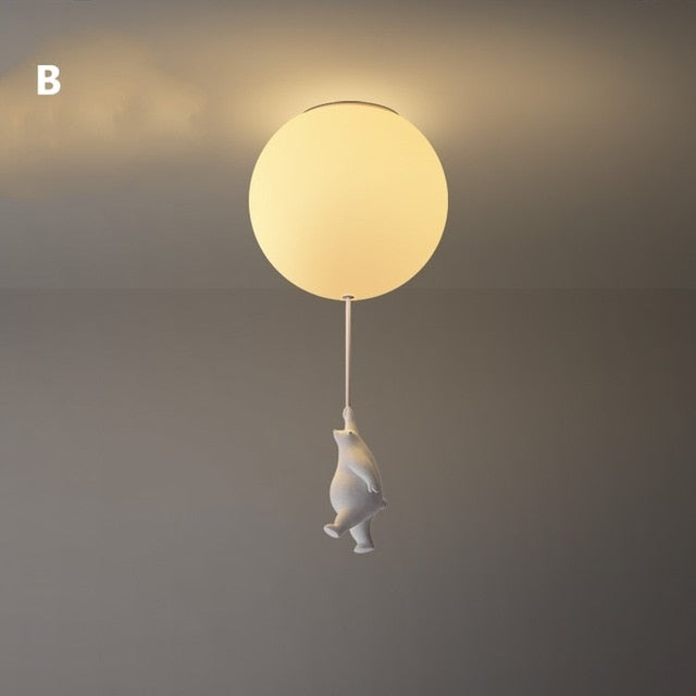 Davy | Playful Bear Balloon Flushmount Ceiling Light