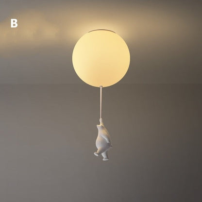 Davy | Playful Bear Balloon Flushmount Ceiling Light