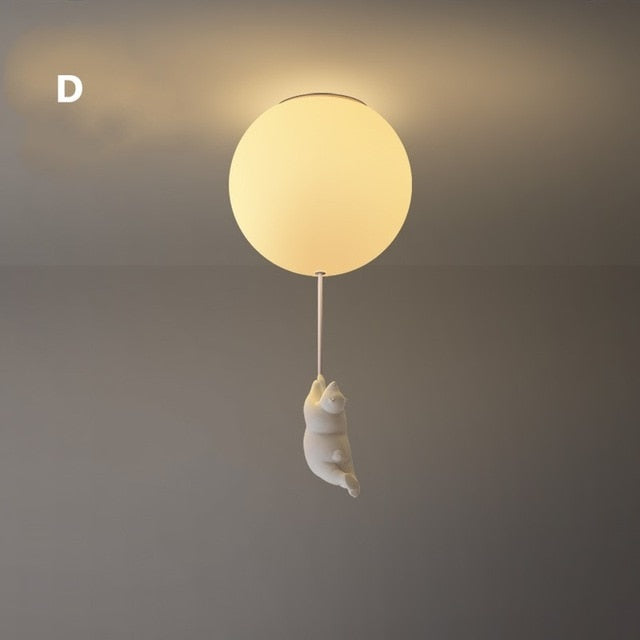 Davy | Playful Bear Balloon Flushmount Ceiling Light
