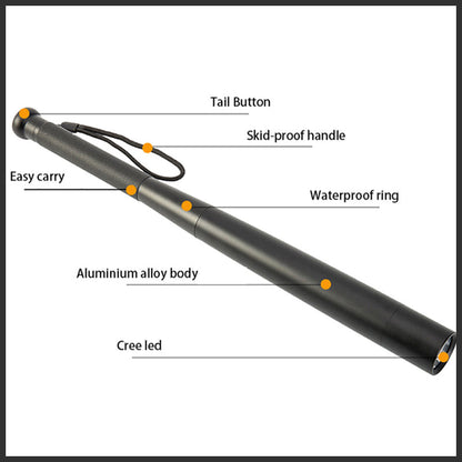 Davy | Baseball Bat Shaped LED Flashlight | Aluminum Alloy, 3 Lighting Modes | Emergency & Utility Use