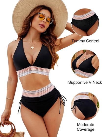 Figure-Flattering High-Waisted Bikini Set